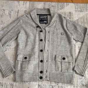 Gray Men’s Cardigan Sweater